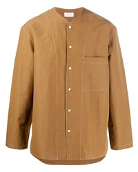 Мужская светло-коричневая рубашка с длинным рукавом от Lemaire