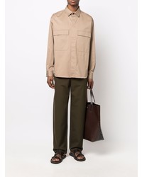 Мужская светло-коричневая рубашка с длинным рукавом от Giorgio Armani