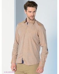 Мужская светло-коричневая рубашка с длинным рукавом от MONDIGO