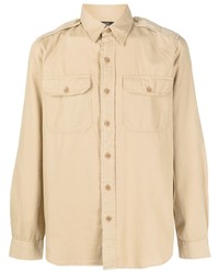 Мужская светло-коричневая рубашка с длинным рукавом от Ralph Lauren RRL