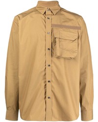 Мужская светло-коричневая рубашка с длинным рукавом от Sacai