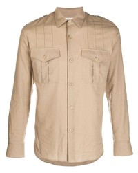 Мужская светло-коричневая рубашка с длинным рукавом от Saint Laurent
