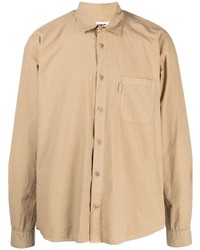 Мужская светло-коричневая рубашка с длинным рукавом от YMC