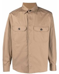 Мужская светло-коричневая рубашка с длинным рукавом от Z Zegna