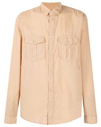 Мужская светло-коричневая рубашка с длинным рукавом от Zadig & Voltaire