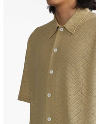 Мужская светло-коричневая рубашка с коротким рукавом с цветочным принтом от Sunflower