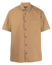 Мужская светло-коричневая рубашка с коротким рукавом от A.P.C.