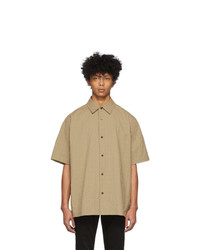 Мужская светло-коричневая рубашка с коротким рукавом от Acne Studios