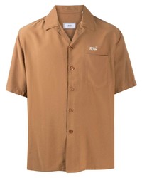 Мужская светло-коричневая рубашка с коротким рукавом от Ami Paris