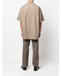 Мужская светло-коричневая рубашка с коротким рукавом от Studio Nicholson
