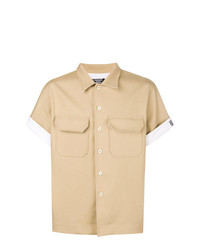 Мужская светло-коричневая рубашка с коротким рукавом от Calvin Klein 205W39nyc