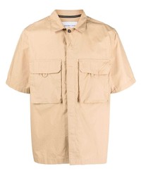 Мужская светло-коричневая рубашка с коротким рукавом от Calvin Klein Jeans