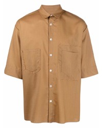 Мужская светло-коричневая рубашка с коротким рукавом от Corelate