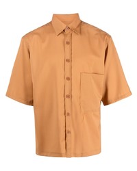 Мужская светло-коричневая рубашка с коротким рукавом от Costumein