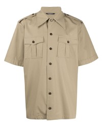 Мужская светло-коричневая рубашка с коротким рукавом от Dolce & Gabbana