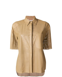 Женская светло-коричневая рубашка с коротким рукавом от Drome
