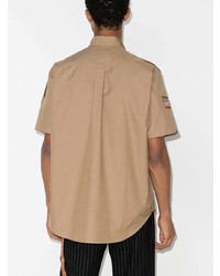 Мужская светло-коричневая рубашка с коротким рукавом от Phipps