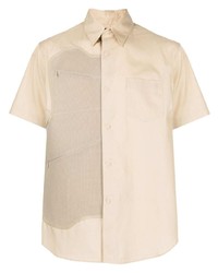 Мужская светло-коричневая рубашка с коротким рукавом от Fumito Ganryu