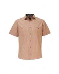 Мужская светло-коричневая рубашка с коротким рукавом от GREG