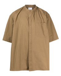 Мужская светло-коричневая рубашка с коротким рукавом от Hed Mayner