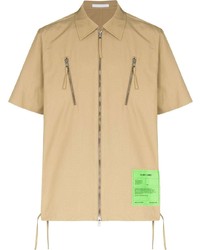 Мужская светло-коричневая рубашка с коротким рукавом от Helmut Lang