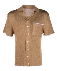 Мужская светло-коричневая рубашка с коротким рукавом от Jacquemus