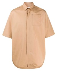 Мужская светло-коричневая рубашка с коротким рукавом от Jil Sander
