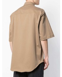Мужская светло-коричневая рубашка с коротким рукавом от Yang Li
