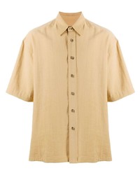 Мужская светло-коричневая рубашка с коротким рукавом от Nanushka