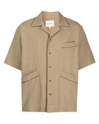 Мужская светло-коричневая рубашка с коротким рукавом от Nicholas Daley