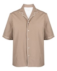 Мужская светло-коричневая рубашка с коротким рукавом от Officine Generale