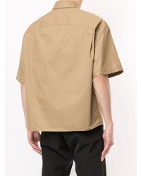 Мужская светло-коричневая рубашка с коротким рукавом от Neil Barrett