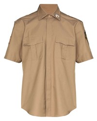 Мужская светло-коричневая рубашка с коротким рукавом от Phipps