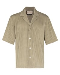 Мужская светло-коричневая рубашка с коротким рукавом от Prevu
