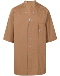 Мужская светло-коричневая рубашка с коротким рукавом от Rick Owens