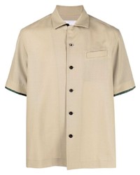 Мужская светло-коричневая рубашка с коротким рукавом от Sacai
