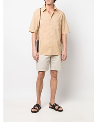 Мужская светло-коричневая рубашка с коротким рукавом от Lemaire