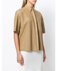 Женская светло-коричневая рубашка с коротким рукавом от Drome