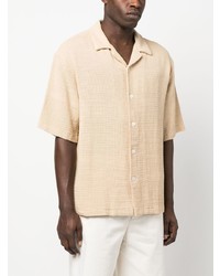 Мужская светло-коричневая рубашка с коротким рукавом от Barena