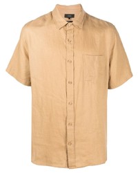 Мужская светло-коричневая рубашка с коротким рукавом от Vince