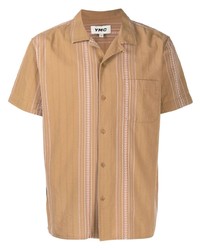 Мужская светло-коричневая рубашка с коротким рукавом от YMC