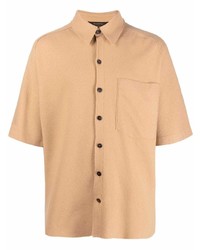 Мужская светло-коричневая рубашка с коротким рукавом от Zegna