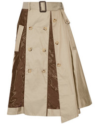 Светло-коричневая сатиновая юбка от Facetasm