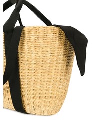 Светло-коричневая соломенная большая сумка от Muun