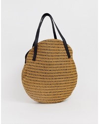 Светло-коричневая соломенная большая сумка от Vero Moda