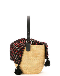 Светло-коричневая соломенная сумка-мешок от Muun