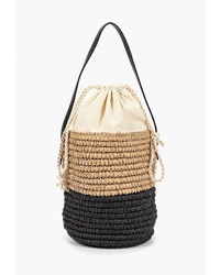 Светло-коричневая соломенная сумка-мешок от Violeta BY MANGO