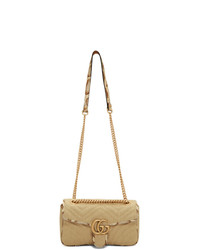 Светло-коричневая соломенная сумка-саквояж от Gucci