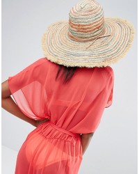 Женская светло-коричневая соломенная шляпа в горизонтальную полоску от Hat Attack