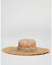 Женская светло-коричневая соломенная шляпа в горизонтальную полоску от Hat Attack